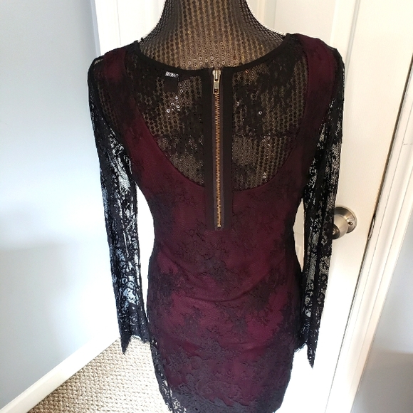 🏝3for$25 Black Lace Overlay Dress - Picture 2 of 4